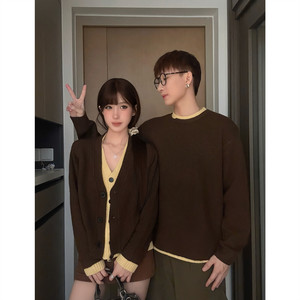 
Couple wear autumn and winter 2026 new ins super hot sweater for men and women Korean version loose French sweater jacket trendy brand