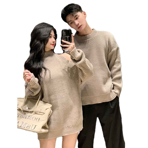 Couple outfit autumn and winter 2024 new Instagram super hot sweater men and women's Korean loose French knit jacket trendy brand