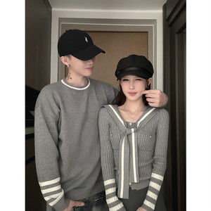 
Niche design couple outfit autumn Korean sweater dress two-piece French one dress ins fashion brand