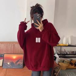 (Xinjiang Direct Shipment) Korean Style Hooded Sweatshirt for Women 2025 New Loose American Retro Style Loose Ins Popular Niche Item