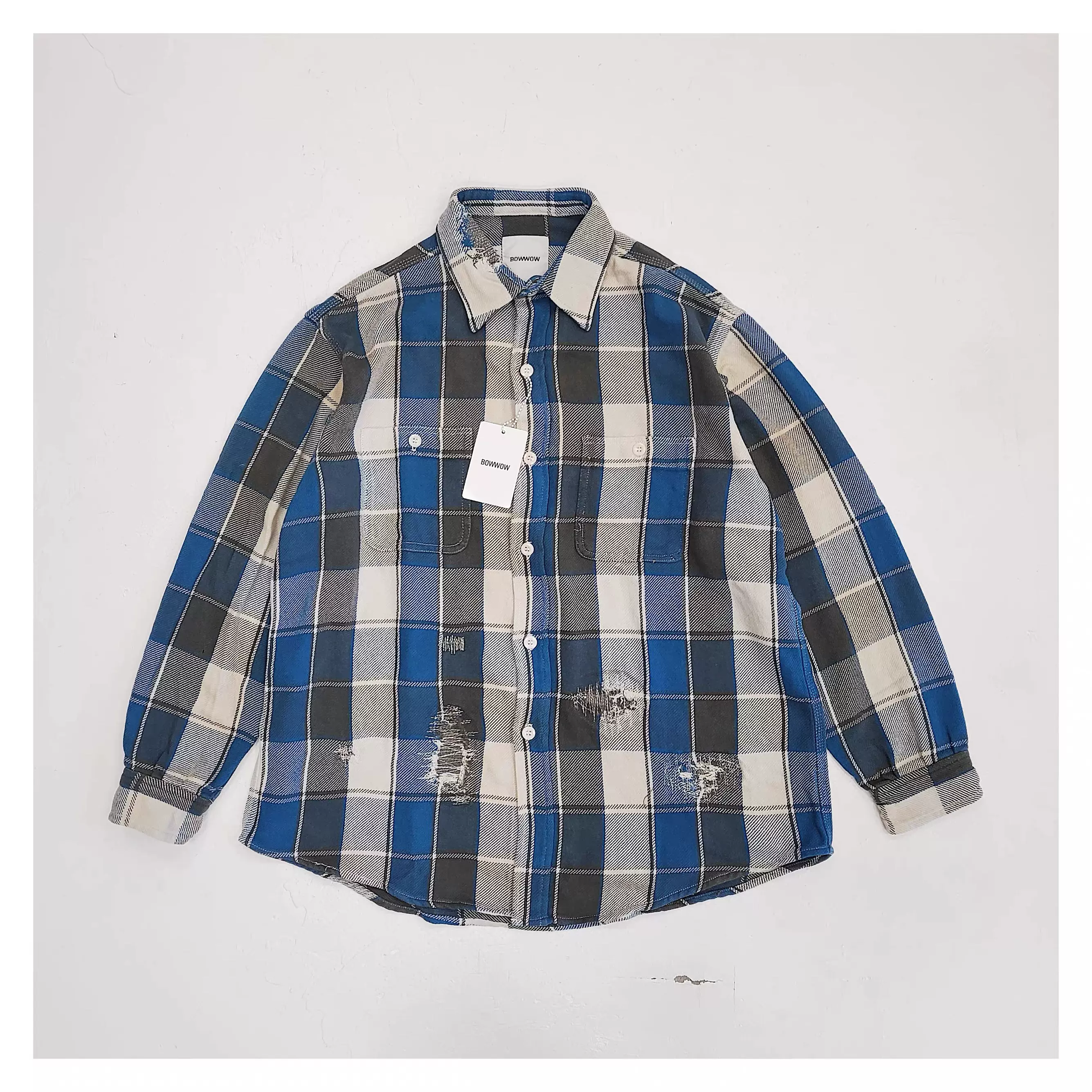 现货VISVIM 17SS KERCHIEF BORDER TUNIC SHIRT 腰果花拼接衬衫