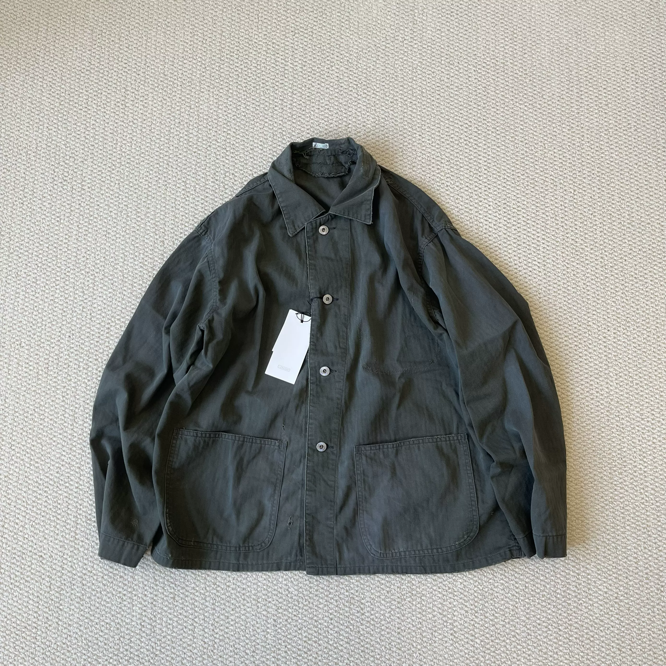 现货A.PRESSE FOR BIOTOP VINTAGE CHINO COVERALL 做旧夹克25SS