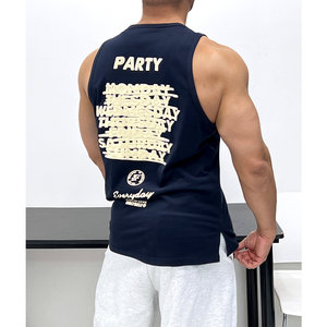 
Pure cotton texture good fabric! Frosted muscular men's vest sleeveless T-shirt fitness slim sports beach loose