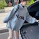 Large -size American semi -zipper letter printing long -sleeved sweater in autumn and winter fat mm300jin [Jin is equal to 0.5 kg] plus velvet thick top girl
