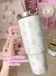 Lala Land Acc／Cheese Kitty Original Printed Insulated Cup, Ice Cup, 304 Stainless Steel Cup Inside and Outside