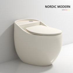 Cream-Style Creative Egg-Shaped Toilet Siphon-Type Toilet for Small Apartments Ceramic Toilet Home Use Toilet