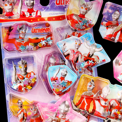 Ultraman Genuine Sticker Crystal Diamond Water-filled Oil-filled Three-dimensional Cartoon Sticker Painting Tyrodga Card Toy