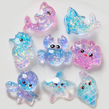 Sequin marine animals cartoon shell resin ornaments
