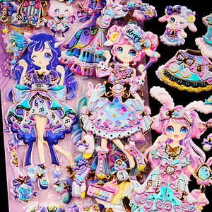 
Magic girl dress-up stickers children girl cartoon bubble stickers cat princess changing clothes decoration stickers early education