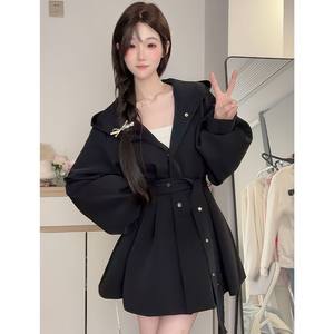 
Truncated Trench Coat Women's 2025 New Short Lantern Sleeve Small Coat Hot Autumn Trench Coat
