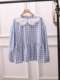 Japanese plaid doll collar long-sleeved shirt for women with small size chic shirt top loose versatile literary fresh