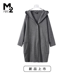 Brand counter discount store women's clothing spring and autumn style large size casual knitted hooded thin long sleeve jacket
