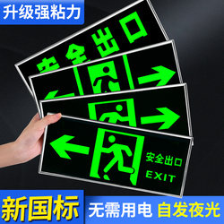 Self-Luminous Safety Exit Signs, Glow-In-The-Dark Fire Safety Signs, No-Electricity Evacuation Channel Wall Stickers, Arrow Signs, Landmark Stickers, Emergency Escape Warning Signs, Fluorescent