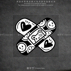 Car Stickers Kirby Bear Band-Aid Personalized Car Stickers Computer Body Scratch Cover Reflective Decorative Stickers