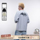 Makemore long-sleeved T-shirt men's spring embroidered white loose American retro trend couple round neck top for women