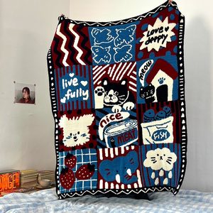 
GALA autumn and winter thickened knitted half-velvet blanket sofa leisure blanket office nap blanket mother and baby category A