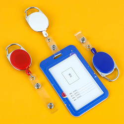 Keychain Badge Holder with Retractable Clip for Exhibition Badges, Employee Id Card Holder, Easy-Pull Clip for Student Meal Cards