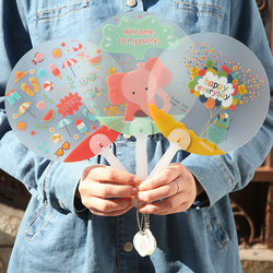 Cartoon Fan, Student Round Fan, Portable Small Fan, Advertising Fan, Round Fan, Plastic Small Fan, Creative Children's Fan