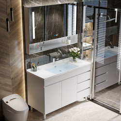 304 Stainless Steel Bathroom Cabinet Combination with Integrated Ceramic Basin, Smart Washbasin, Bathroom Sink