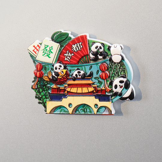 Magnete Frigorifero 3D Chengdu Cina, Souvenir In Resina Fatto A Mano, Decorazione Casa E Cucina, Regalo Originale