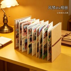 Accordion Foldable Photo Album, DIY Handmade Blank Notebook, Small Book, LAOSHU-Fold Picture Book, Commemorative Album, Photo Collection