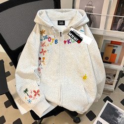 Boys and Girls Spring and Autumn Sweatshirt Jacket 2026 New Creative Print Winter Hooded Cardigan Top for Older Children