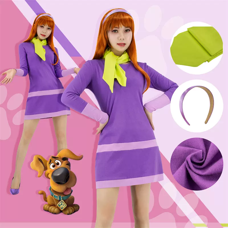 DAZCOS Daphne Cosplay Costume Daphne Purple Dress Women-Taobao