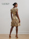 Lauren/Lauren Women's Clothing 25 Years Early Spring Slim Edition Floral Pattern Frilled Georgette Dress