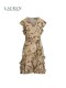 Lauren/Lauren Women's Clothing 25 Years Early Spring Slim Edition Floral Pattern Frilled Georgette Dress