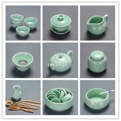 Celadon Kung Fu Tea Set Single Item Master Cup Tasting Cup Teapot Gaiwan Tea Wash Six Gentlemen Tea Tray Combination