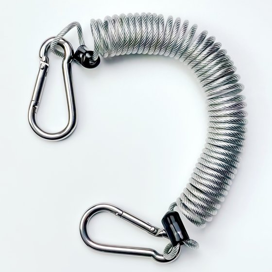 
Strengthened thickened steel wire spring rope power tool lanyard miss rope anti-fall rope stainless steel rebound telescopic rope