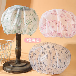 Summer Single-Layer Household Printed Pe Waterproof Shower Cap for Hair Dyeing and Oil Treatment, Thin Waterproof Summer Hat for Bathing