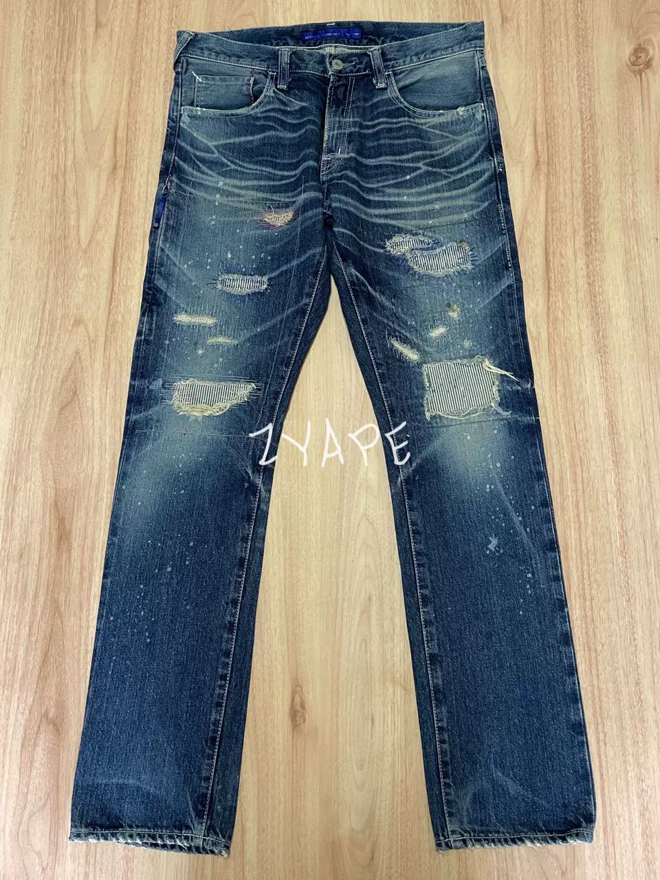 售完DENIM BY VANQUISH & FRAGMENT 三方联名CLOT长寿闪电牛仔裤-Taobao