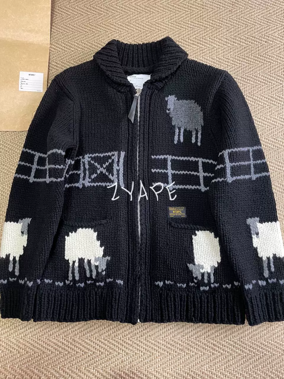 現貨WTAPS COWICHAN SWEATER WOOL 14AW 羊毛休閒毛衣開衫外套-Taobao