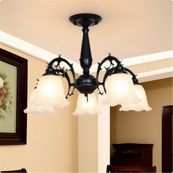 Chandelier Iron Art Simple European Lamps Living Room Lamp American Simple Retro Lighting Bedroom Lamp European Country Restaurant