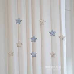 Curtain Star Decorations, Embellishments, Small Accessories, Fabric Plaid, Polka Dots, Five-Pointed Stars, White Sheer Curtains, Door Accessories, Small Pendants