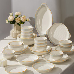 Bowl and Plate Set for Home Use 2026 New Model High Aesthetic Underglaze Color Ceramic Tableware Set Bowls and Chopsticks Wedding Gift