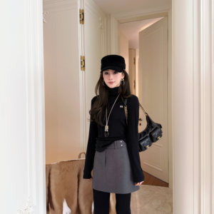 
RUBBIT four-season Xiaojindou simple high-waist skirt pants, temperament, long legs, versatile suit, slim skirt