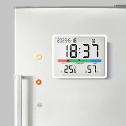 Fridge Magnet Clock Desktop Electronic Thermometer and Hygrometer Bedside Alarm Clock Electronic Wall-Mounted Clock Kitchen Clock