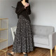 Clothes reading technique covers the skirt A-line skirt Polka dot printed high-waist cake skirt Large swaying autumn and winter to ankle long skirt