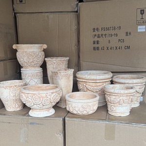 
Hand pressed stone pot garden decoration grocery ornaments retro old flower pot permeable breathable ceramic pot grass flower corner pantyhose