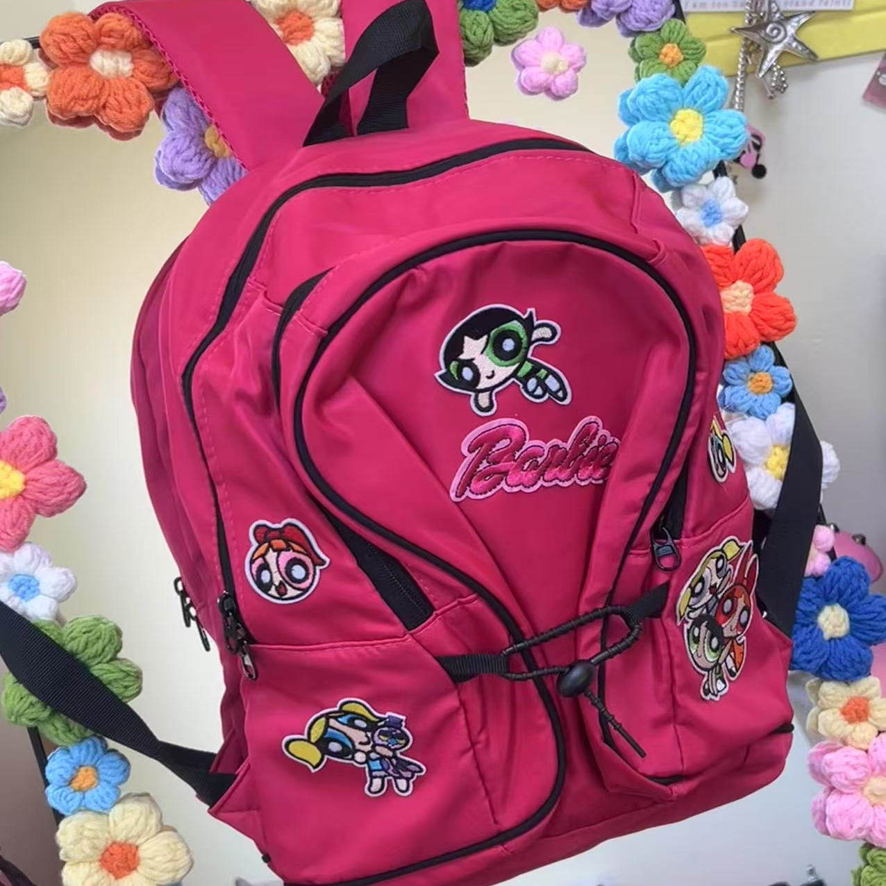 Пряная девчонка, сумка для милой и крутой девушки — рюкзак с вышивкой Powerpuff Girls, рюкзак большой вместимости, спортивная сумка