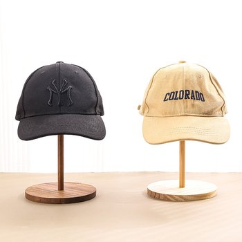 Walnut color head mold jewelry display rack hat bracket children adult hat display rack counter display rack props