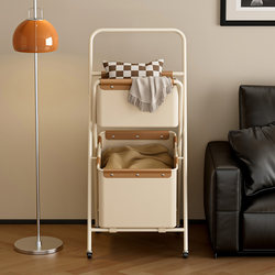 Dirty Clothes Basket, Dirty Clothes Storage Bin, Household Double-Layer Dirty Clothes Basket with Compartments, High-End Foldable Storage Rack, Dirty Clothes Basket