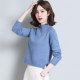 Short sweater female high -waisted half -high collar match with skirt 2024 new thickened wool needle knitting bottom shirt autumn and winter
