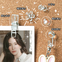 100 Transparent Push Pins, Thumbtacks, Felt Board Pins, Large Head Pins, Fixing Pins, Cork Board Pins, Art Pins, Small Push Pins, Wooden Board Pins, Photo Wall, Felt Wall Decoration A1