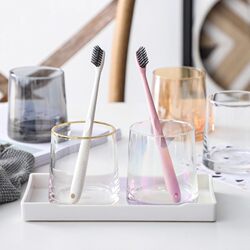 Minimalist Nordic-Style Light Luxury Mouthwash Cup Set for Home Use, Glass Toothbrush Cup Set, Wash Cup for Hotel and Guesthouse