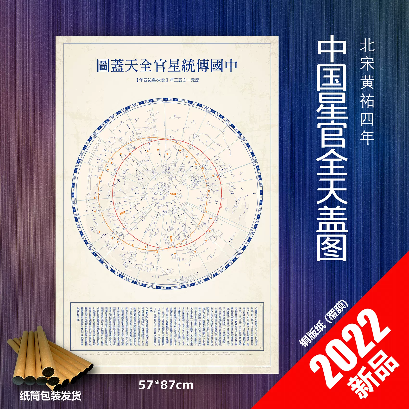 中國傳統星官全天蓋圖周易經古星圖星官星象星宿星座圖書房裝飾畫-Taobao