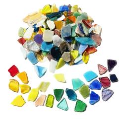 250g edged mica glass transparent Tiffany mosaic diy special-shaped fragments scraps mosaic
