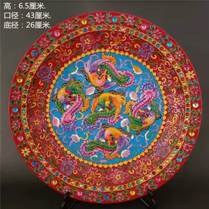 本物保証新品◆鶴鳴堂◆中国・清時代 嵌紅寶石 景泰藍花絲紋指輪59点一盤 共箱 極細工 古置物 古擺件 中国古美術 古美味 時代物 古董品 その他